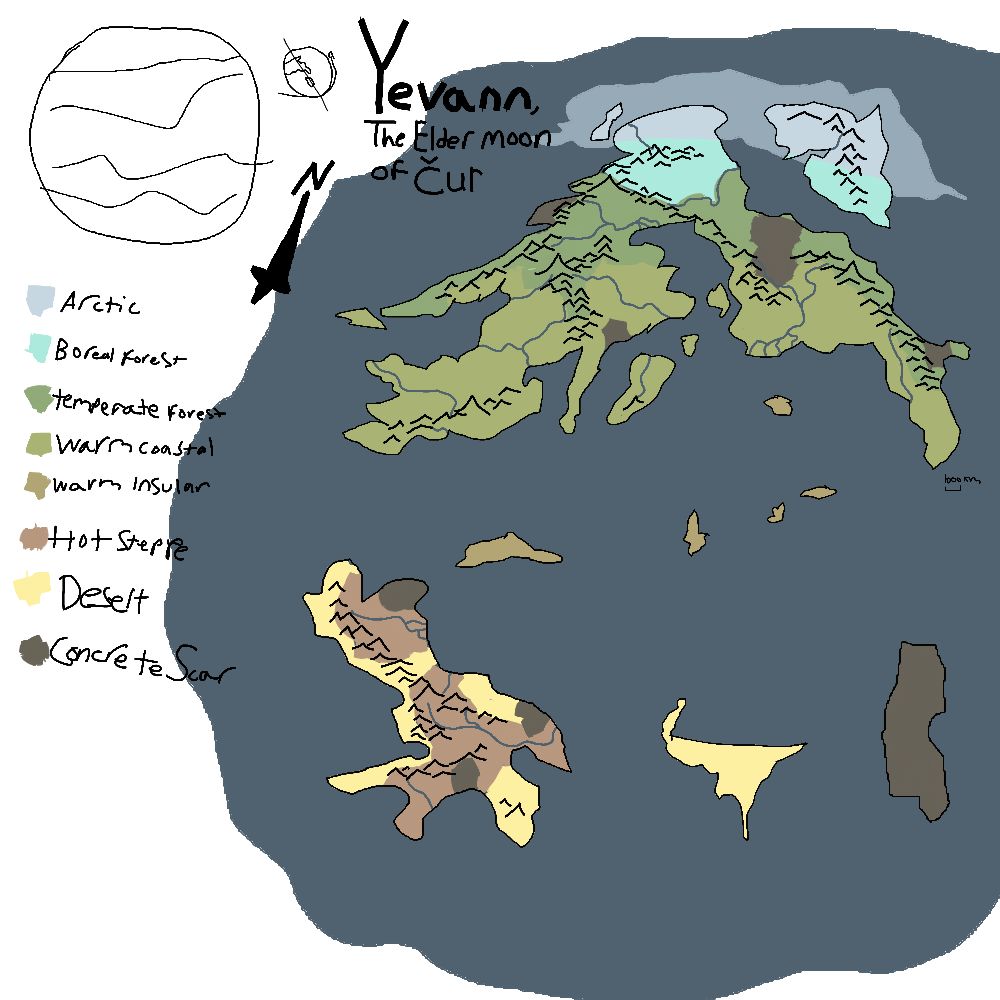 A map of chur's moon, Yevann